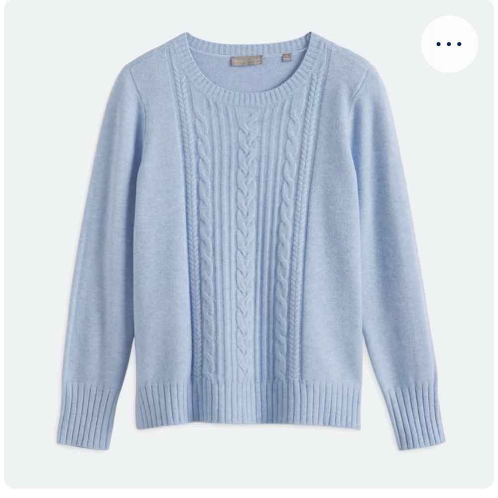 Cyrus Soft Blue Cable Knit Sweater